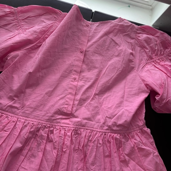 Womens &merci Pink Puff Sleeve Peplum Top - Picture 6 of 10